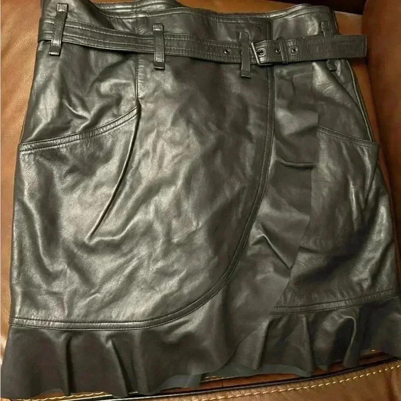 Isabel Marant Dark Leather Mini Skirt - Picture 5 of 8